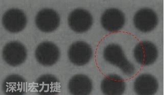 BGA空焊,導通孔(via)連接焊墊